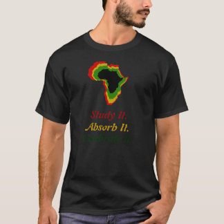 Camiseta "Estude-o. Absorva-o. Comemore-o." Pan Africano