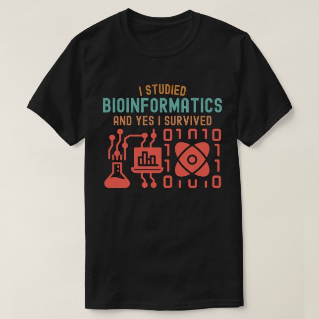 Camiseta Estudei Bioinformática e Sim Sobrevivi (Frente do Design)