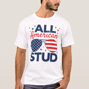 Camiseta Estúdio Americano, 4 de julho, Camisa-T Masculina