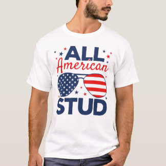 Camiseta Estúdio Americano, 4 de julho, Camisa-T Masculina