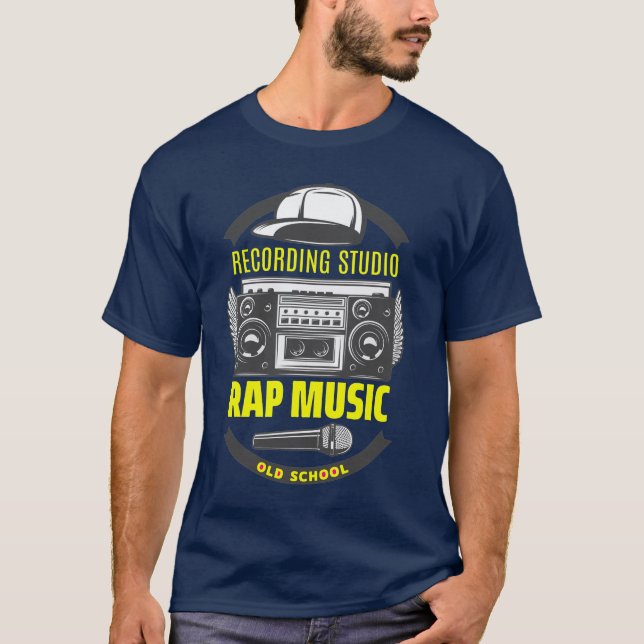 Camiseta Estúdio de Gravação de T-Shirt Rap da Antiga Escol (Frente)