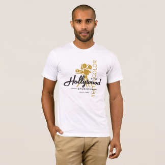 Camiseta Estúdios de Hollywood - câmera de filme cerca de