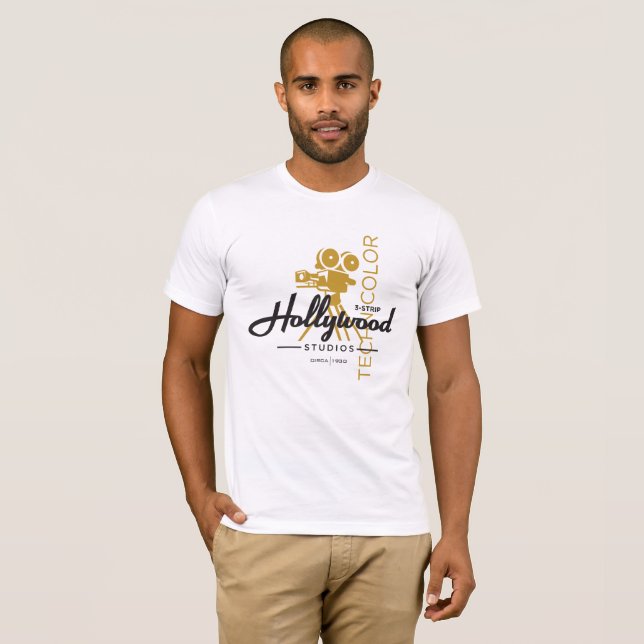 Camiseta Estúdios de Hollywood - câmera de filme cerca de (Frente Completa)