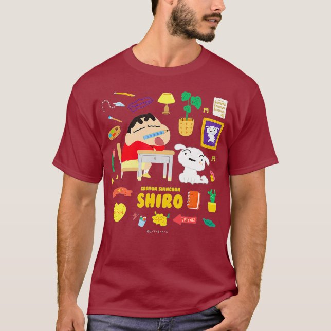 Camiseta Estudo Crayon Shin-chan felyshiro Shin-chan (Frente)