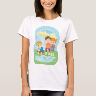 Camiseta Estudo da Natureza das Crianças na Chuva