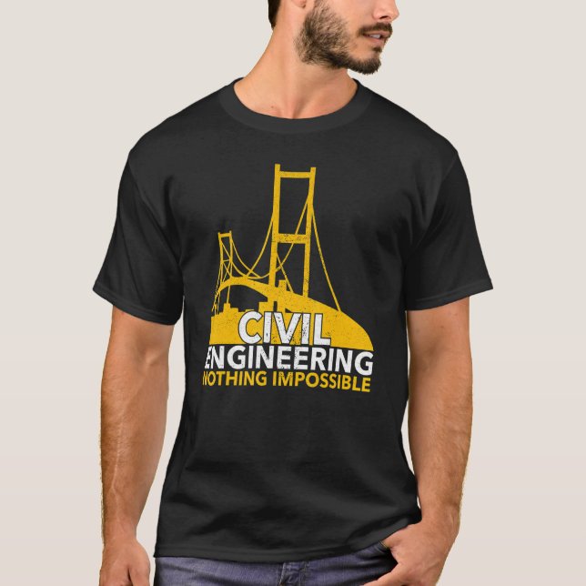 Camiseta Estudo de Engenharia de Engenheiro Civil Estrutura (Frente)