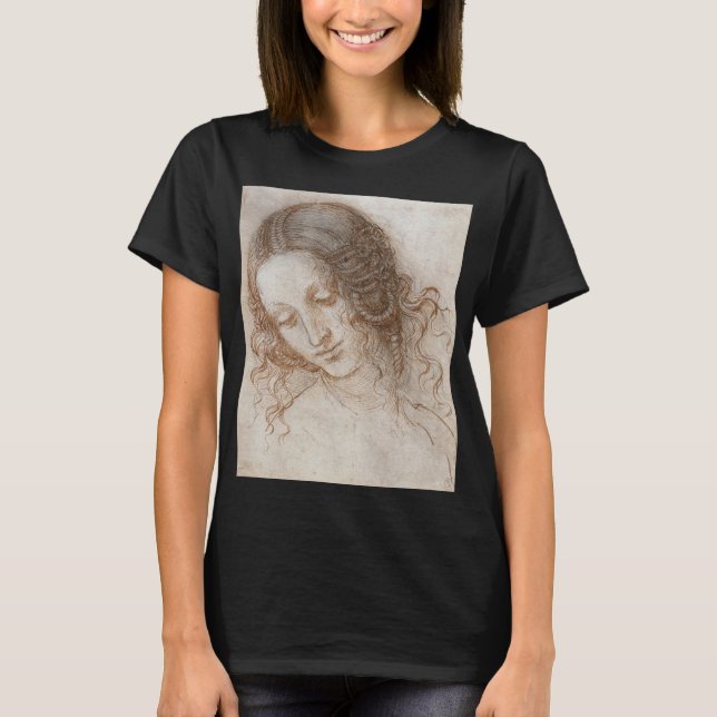Camiseta Estudo de Leonardo da Vinci da Cabeça de Leda (Frente)