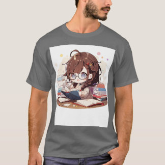 Camiseta estudo de raparigas chibi