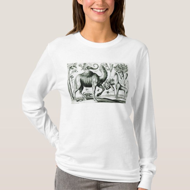 Camiseta Estudo dos animais e das flores, gravado (Frente)