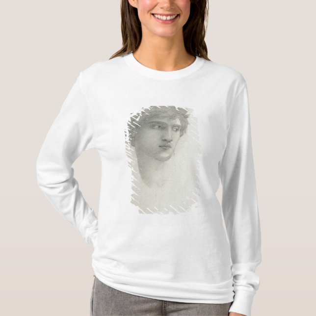 Camiseta Estudo para a cabeça de Perseus (lápis no papel) (Frente)