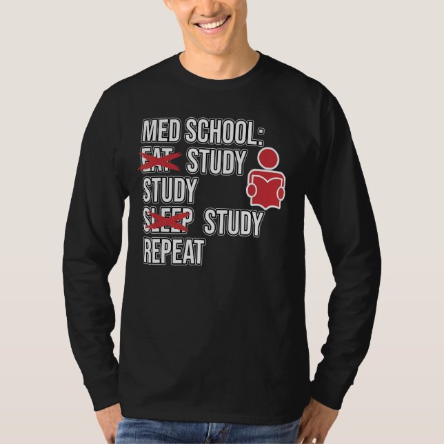 Camiseta Estudos de Comida na Escola de Medicina do Med Est (Frente)