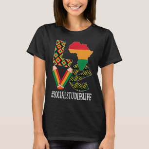 Camiseta Estudos Sociais Amam História Negra Africana-Ameri