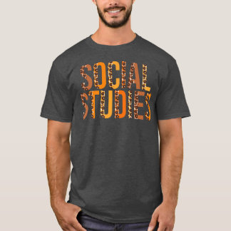 Camiseta Estudos Sociais em Esquadra-Leopardo Caiu outono d