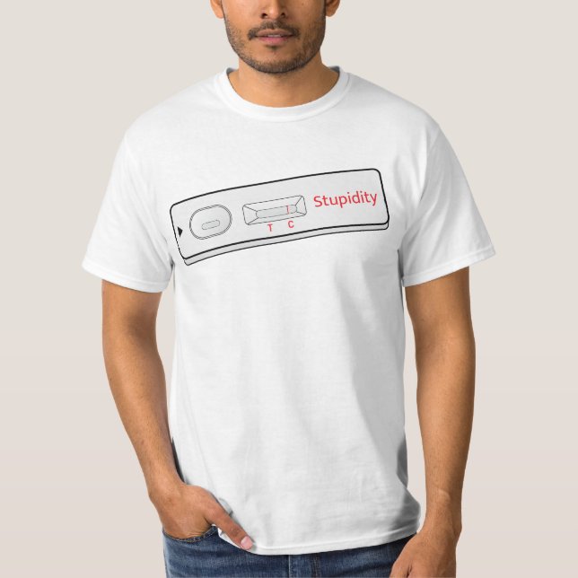 Camiseta Estupidez do kit de teste - vírus Corona 19 (Frente)