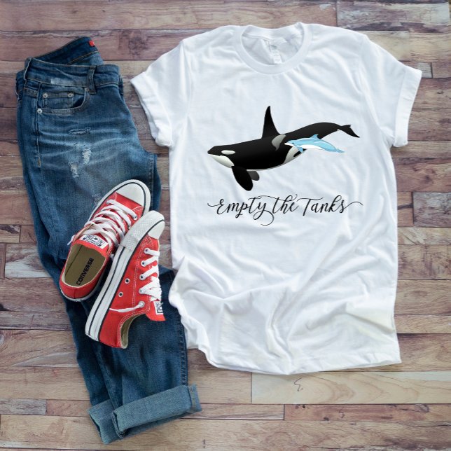 Camiseta Esvazie Os Tanques Golfinho Livre Orca Baleia Assa (Criador carregado)