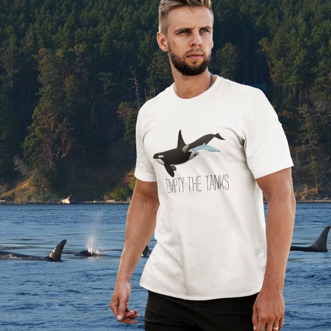 Camiseta Esvazie Os Tanques Golfinho Livre Orca Baleia Assa (Criador carregado)