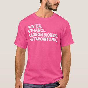 Camiseta Etanol de água e CO2 fazem química de Nerd Seltzer