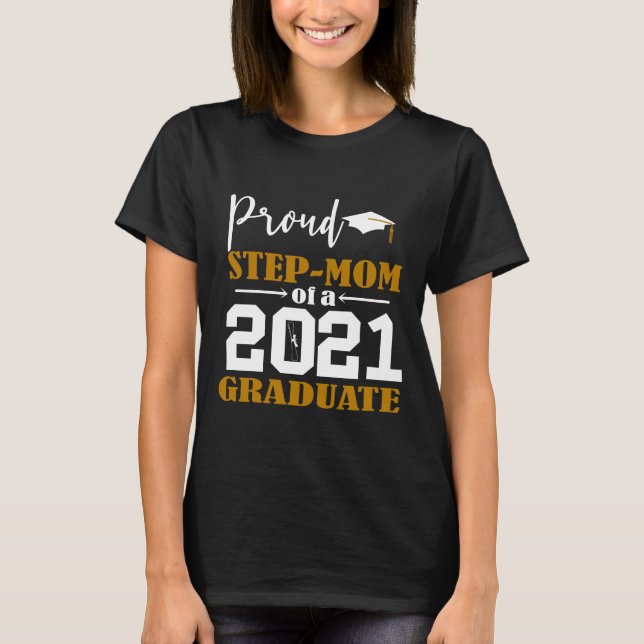 Camiseta Etapa orgulhosa Mãe de um Formando Branco 2021 (Frente)