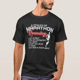 Camiseta Etapas do corredor cross country de corrida de mar