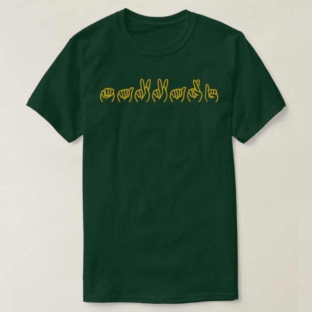 Camiseta Eternals Makkari ASL Fingeretrando amarelo (Frente do Design)