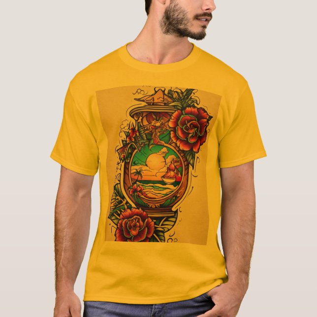 Camiseta Eterno de T-Shirt de Tatuagem Tropical - Montere (Frente)