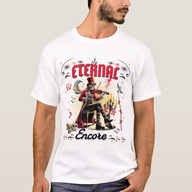 Camiseta Eterno Encore Skeleton Tocando Violino (Frente)