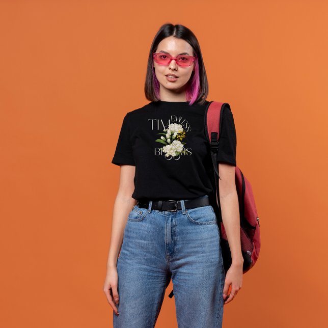 Camiseta Eterno Floral Preto e Creme Blooms T-Shirt (Criador carregado)