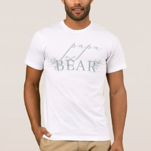 Camiseta Eterno Vintage Maternidade Verde Floral Papa Urso