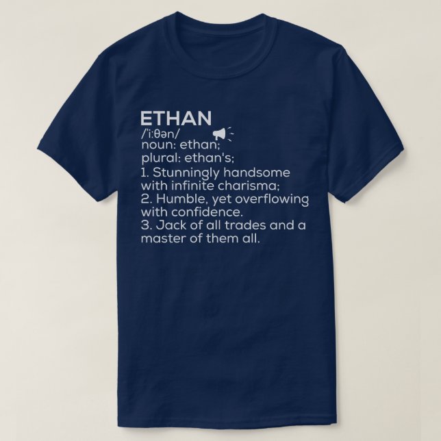 Camiseta Ethan Name Definition Ethan Significa Ethan Name M (Frente do Design)