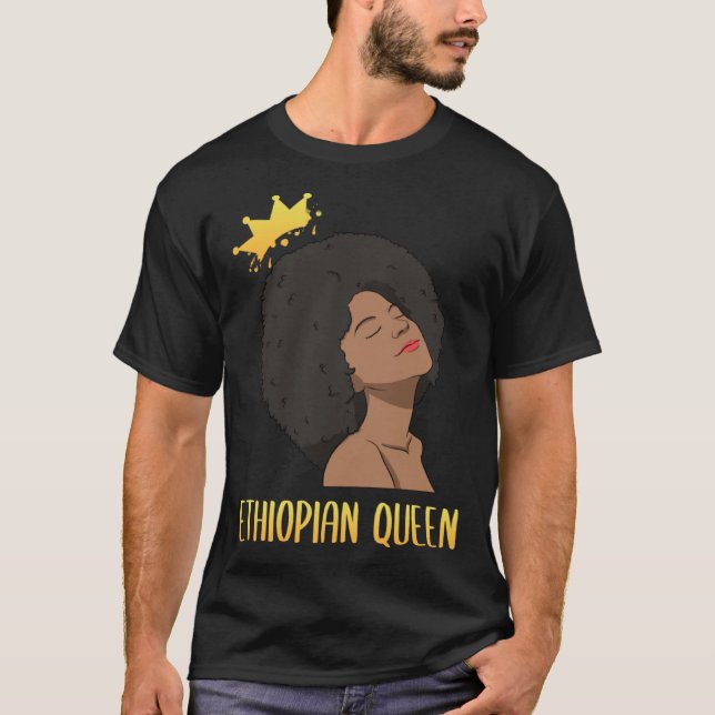 Camiseta Ethiopia Ethiopians Woman Flag Proud Love Princess (Frente)