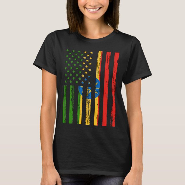 Camiseta Ethiopia Flag America US It is in my DNA  Ethiopia (Frente)