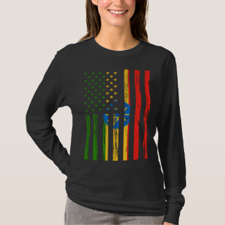 Camiseta Ethiopia Flag America US It is in my DNA  Ethiopia