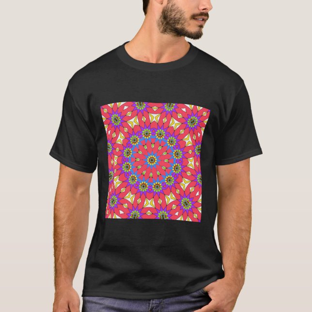 Camiseta Ético árabe índio Antigo Mandala Sagrado Geo (Frente)