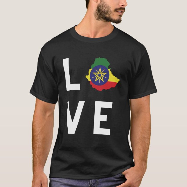 Camiseta Etíope Habesha Love Style Short Sleeve (Frente)