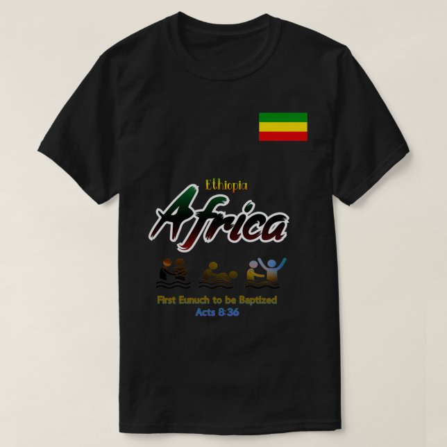 Camiseta Etiópia África: o melhor batismo (Frente do Design)