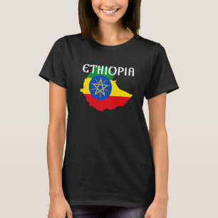 Camiseta Etiópia: Bandeira Habesha Mapa Orgulhoso África