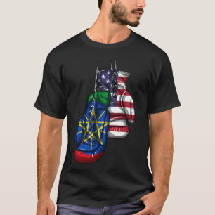Camiseta Etiópia Etiópia Bandeira África Proud DNA American