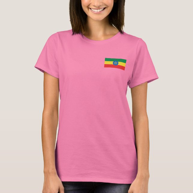 Camiseta Etiópia Flag e Map Dk T-Shirt (Frente)