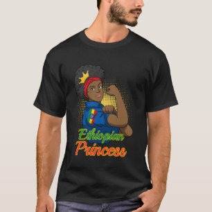 Camiseta Etiópia: Mulher Etíope Bandeira Orgulhosa Amor Pri
