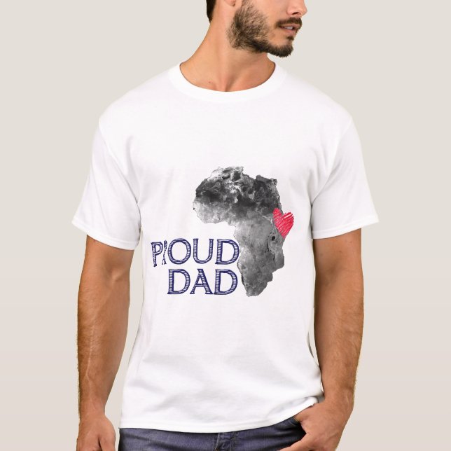 Camiseta Etiópia orgulhosa que adota o pai (Frente)