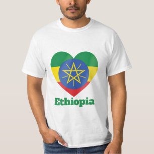 Camiseta Etiópia Sinalizador de Coração T-Shirt