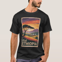 Etiópia Sunset Viagem Art Vintage
