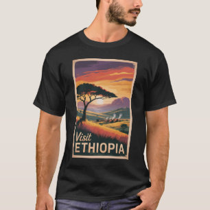 Camiseta Etiópia Sunset Viagem Art Vintage
