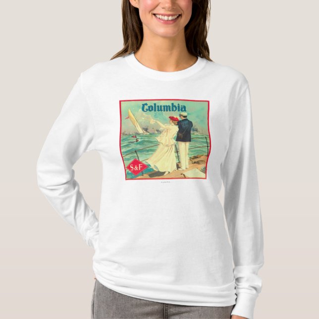 Camiseta Etiqueta alaranjada de Colômbia (Frente)