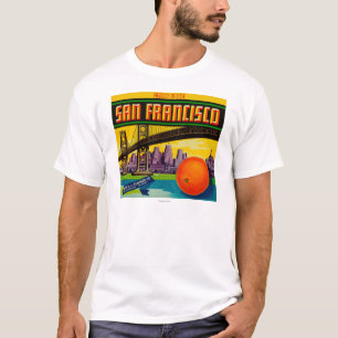 Camiseta Etiqueta alaranjada de San Francisco