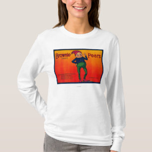 Camiseta Etiqueta da caixa da pera da brownie
