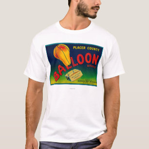 Camiseta Etiqueta da caixa da pera do balão
