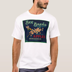 Camiseta Etiqueta da caixa de Apple da abelha