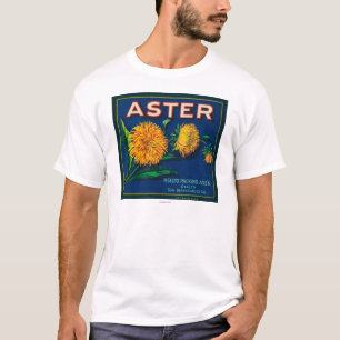 Camiseta Etiqueta da caixa do citrino da marca do áster