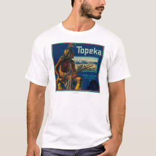 Camiseta Etiqueta da caixa do citrino da marca do Topeka